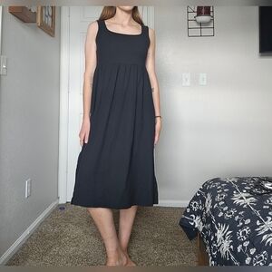 Madewell Black Sleeveless Tank Midi Dress